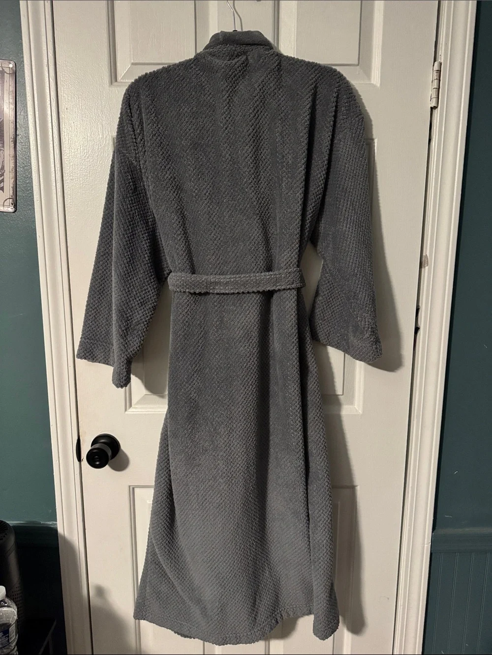 Ulta Beauty Gray Plush Shawl-Collar Bathrobe